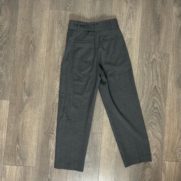 Aritzia Wilfred Jallade Pants Tie Front Heathered Grey High Rise Waist Trousers - Picture 10 of 14